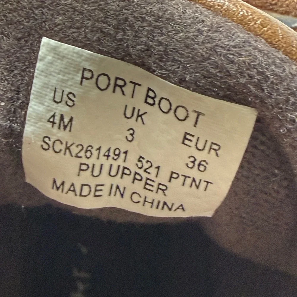 Sperry Port Boot Size‎ 4M Brown Black Duck Boots Lace Up All Weather Boys Youth